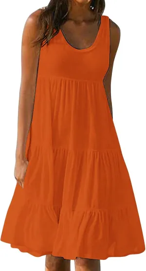 Plus Size Dresses for Women Casual Sleeveless Tank Maxi Dress Flowy Beach Travel Vacation Outfits for Hawaii
