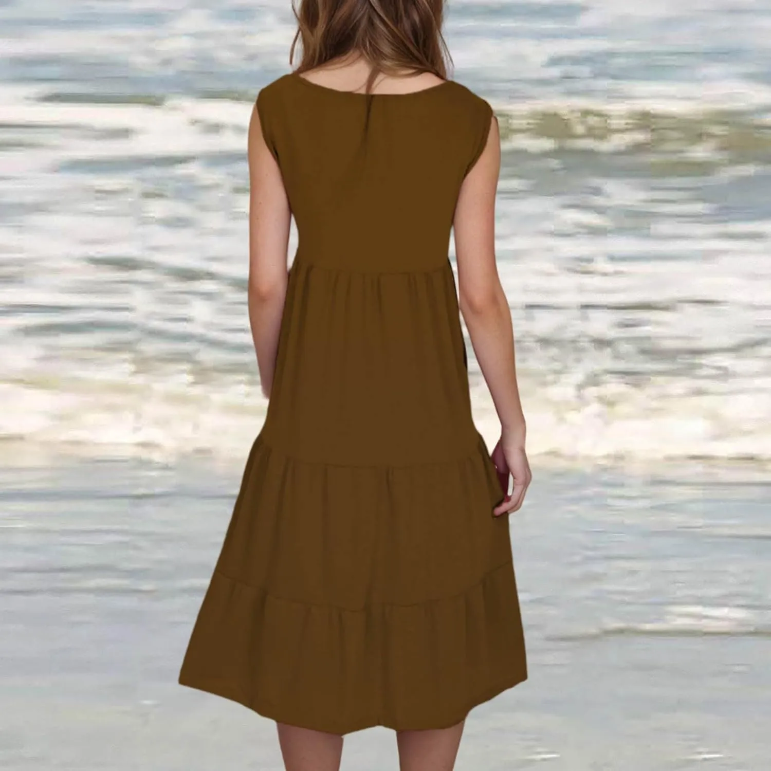 Plus Size Dresses for Women Casual Sleeveless Tank Maxi Dress Flowy Beach Travel Vacation Outfits for Hawaii