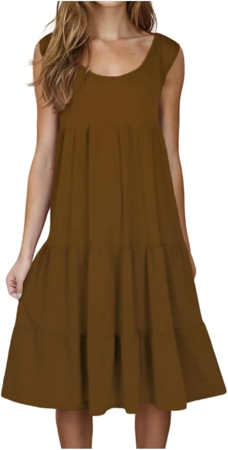 Plus Size Dresses for Women Casual Sleeveless Tank Maxi Dress Flowy Beach Travel Vacation Outfits for Hawaii