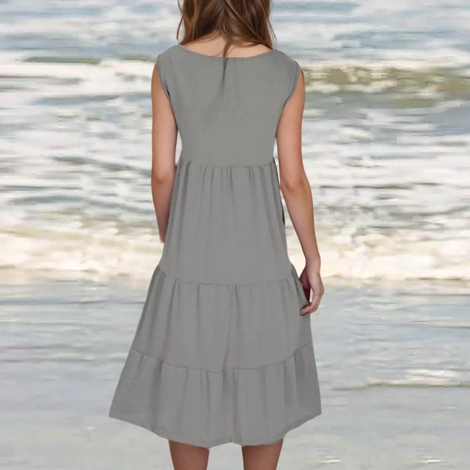 Plus Size Dresses for Women Casual Sleeveless Tank Maxi Dress Flowy Beach Travel Vacation Outfits for Hawaii