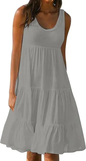 Plus Size Dresses for Women Casual Sleeveless Tank Maxi Dress Flowy Beach Travel Vacation Outfits for Hawaii