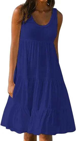 Plus Size Dresses for Women Casual Sleeveless Tank Maxi Dress Flowy Beach Travel Vacation Outfits for Hawaii