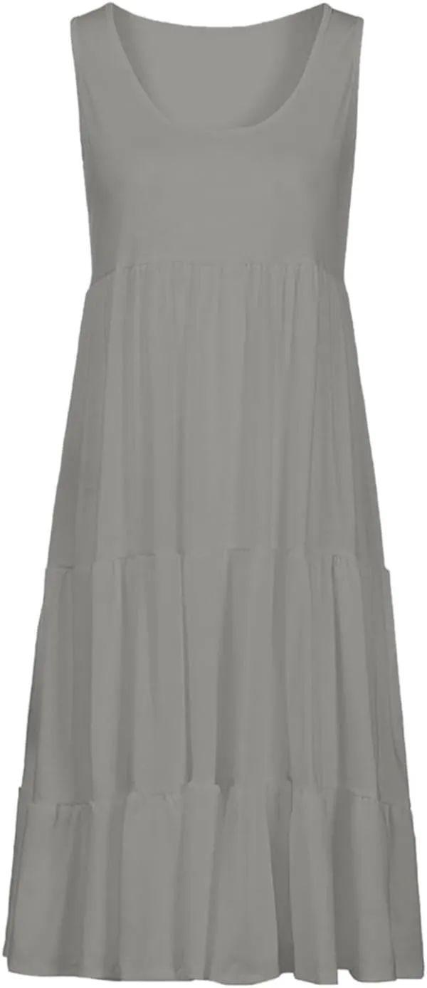 Plus Size Dresses for Women Casual Sleeveless Tank Maxi Dress Flowy Beach Travel Vacation Outfits for Hawaii