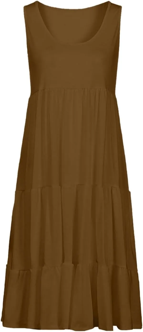 Plus Size Dresses for Women Casual Sleeveless Tank Maxi Dress Flowy Beach Travel Vacation Outfits for Hawaii