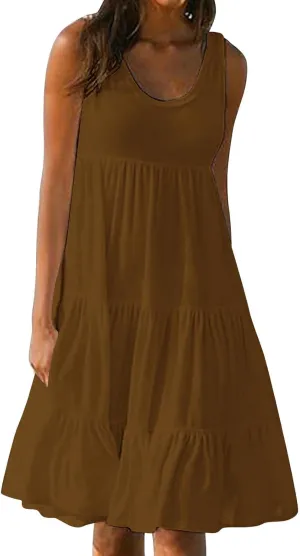 Plus Size Dresses for Women Casual Sleeveless Tank Maxi Dress Flowy Beach Travel Vacation Outfits for Hawaii