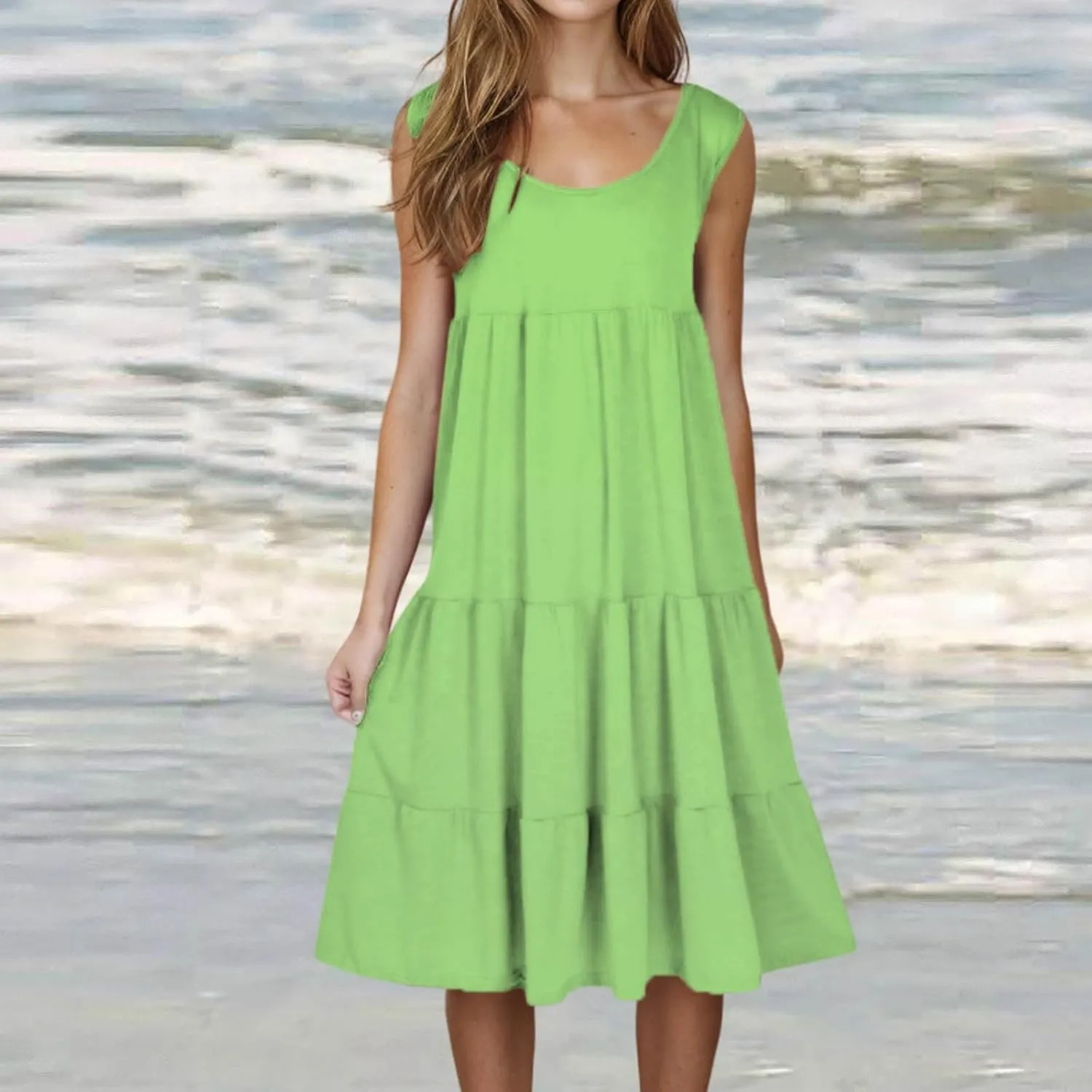 Plus Size Dresses for Women Casual Sleeveless Tank Maxi Dress Flowy Beach Travel Vacation Outfits for Hawaii
