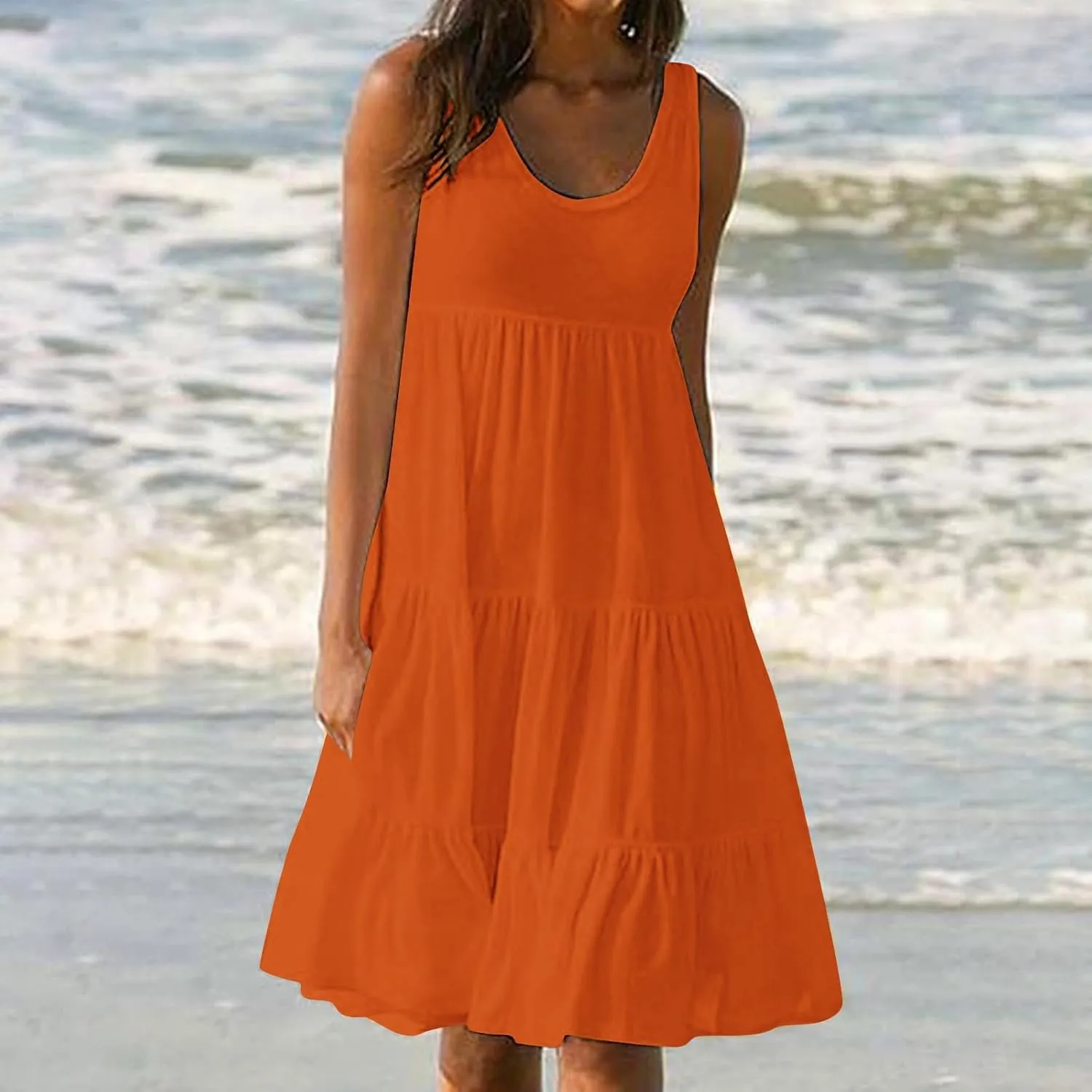 Plus Size Dresses for Women Casual Sleeveless Tank Maxi Dress Flowy Beach Travel Vacation Outfits for Hawaii