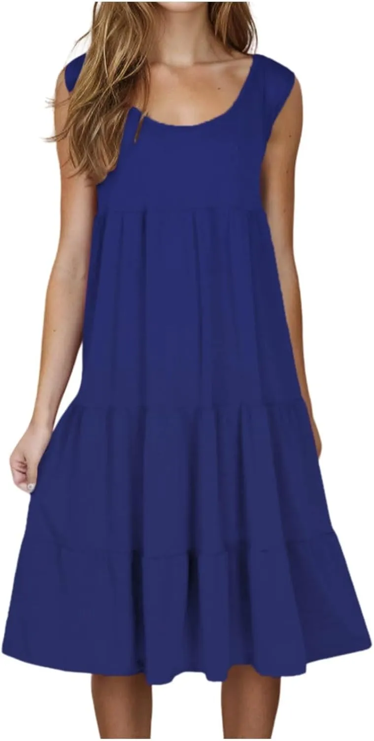 Plus Size Dresses for Women Casual Sleeveless Tank Maxi Dress Flowy Beach Travel Vacation Outfits for Hawaii