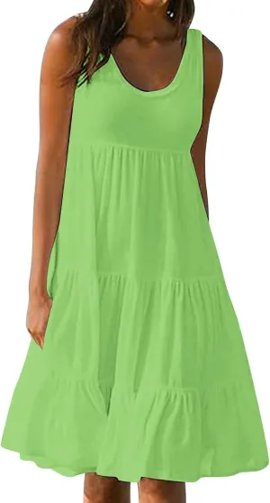 Plus Size Dresses for Women Casual Sleeveless Tank Maxi Dress Flowy Beach Travel Vacation Outfits for Hawaii