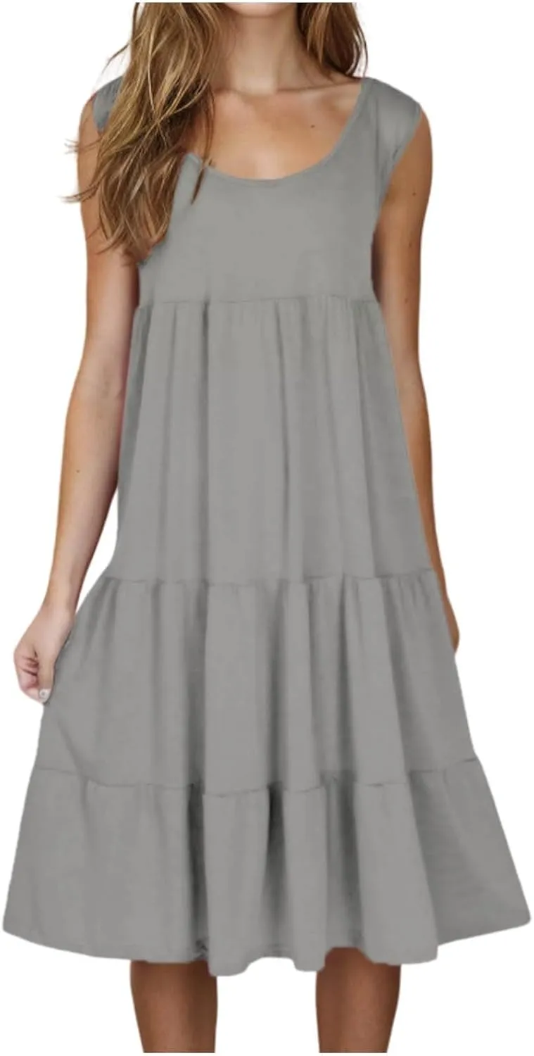 Plus Size Dresses for Women Casual Sleeveless Tank Maxi Dress Flowy Beach Travel Vacation Outfits for Hawaii