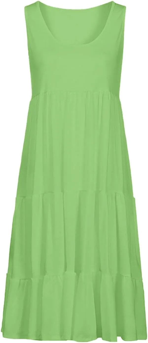 Plus Size Dresses for Women Casual Sleeveless Tank Maxi Dress Flowy Beach Travel Vacation Outfits for Hawaii