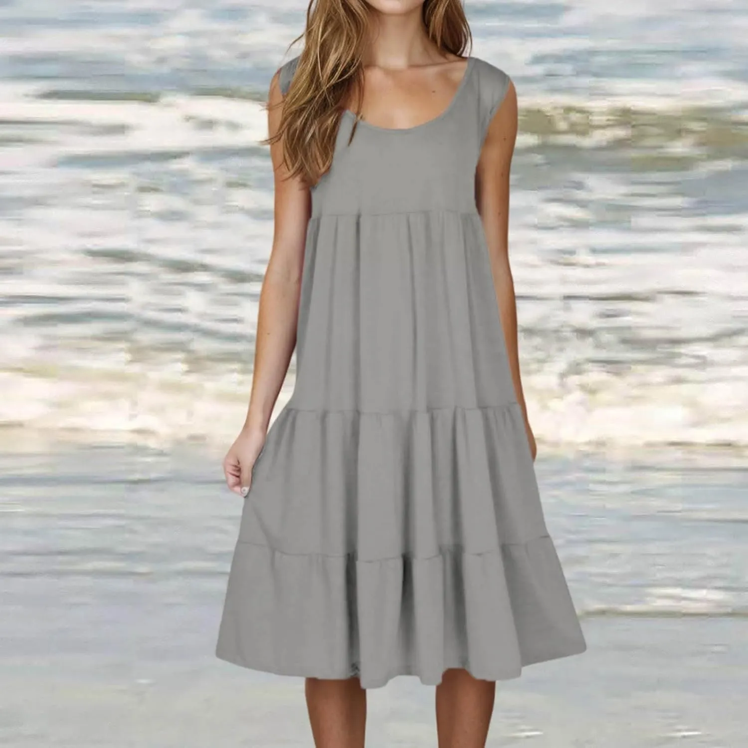 Plus Size Dresses for Women Casual Sleeveless Tank Maxi Dress Flowy Beach Travel Vacation Outfits for Hawaii