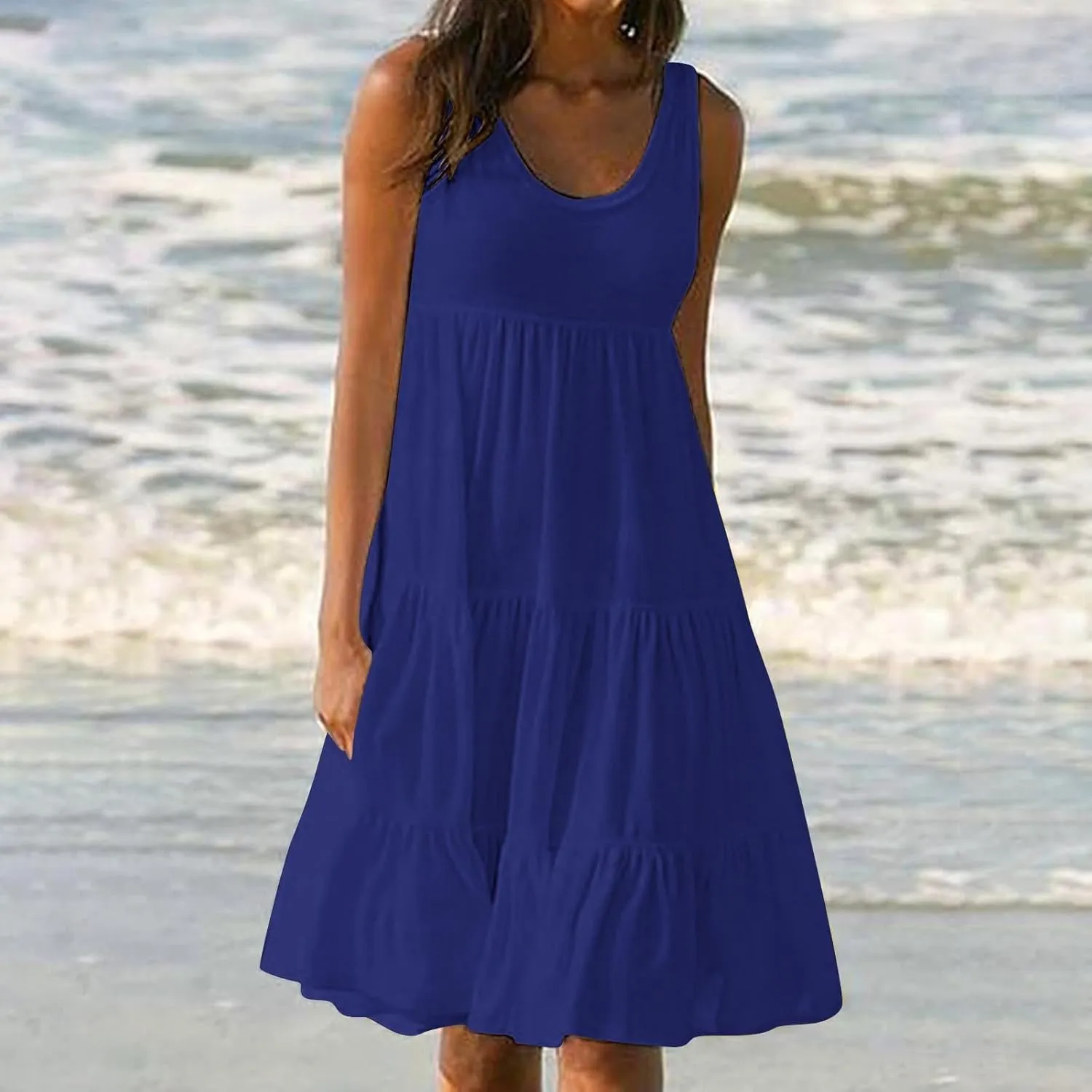 Plus Size Dresses for Women Casual Sleeveless Tank Maxi Dress Flowy Beach Travel Vacation Outfits for Hawaii