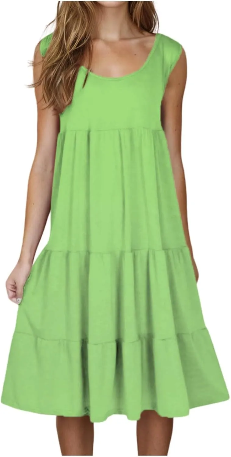 Plus Size Dresses for Women Casual Sleeveless Tank Maxi Dress Flowy Beach Travel Vacation Outfits for Hawaii