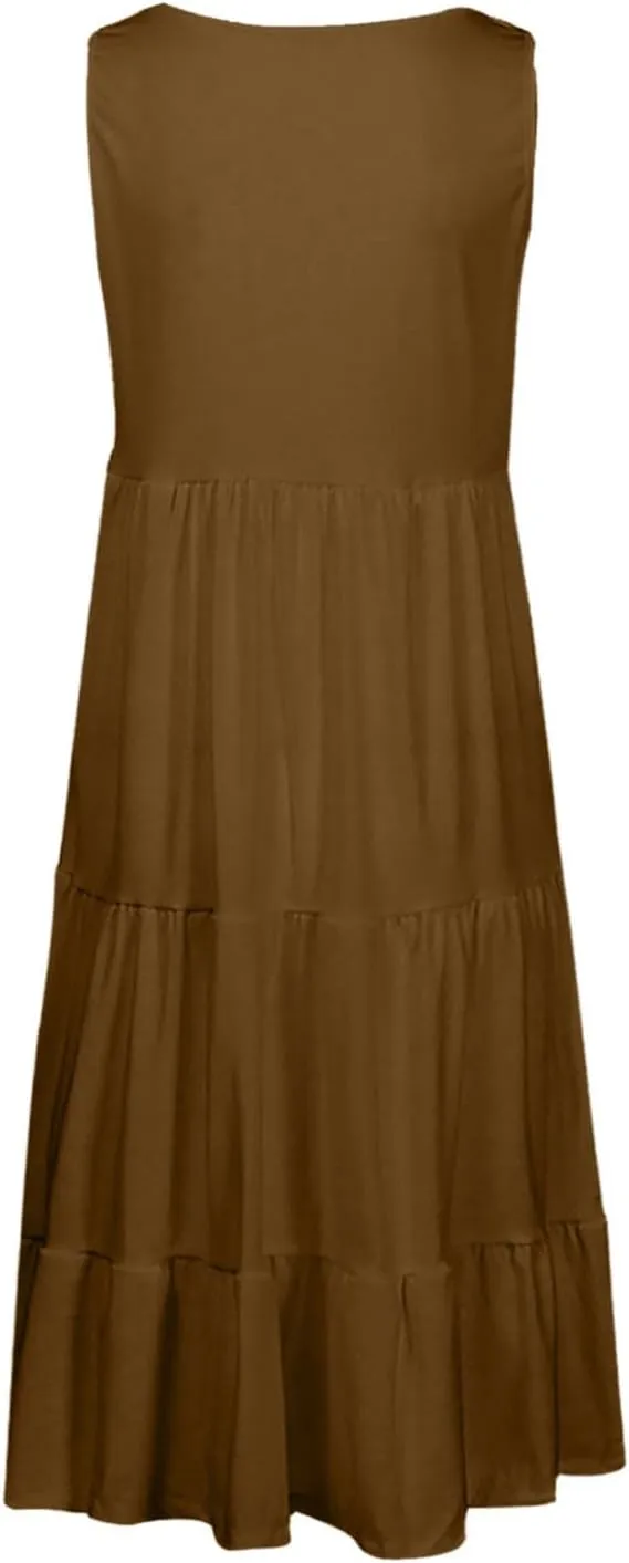 Plus Size Dresses for Women Casual Sleeveless Tank Maxi Dress Flowy Beach Travel Vacation Outfits for Hawaii