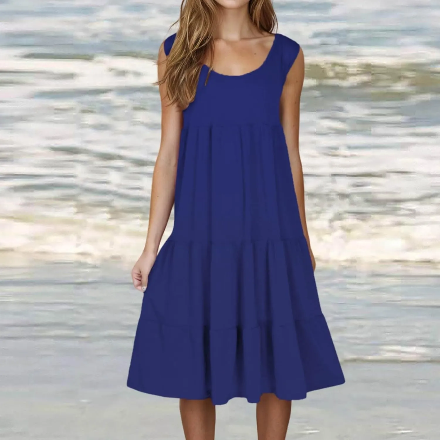 Plus Size Dresses for Women Casual Sleeveless Tank Maxi Dress Flowy Beach Travel Vacation Outfits for Hawaii