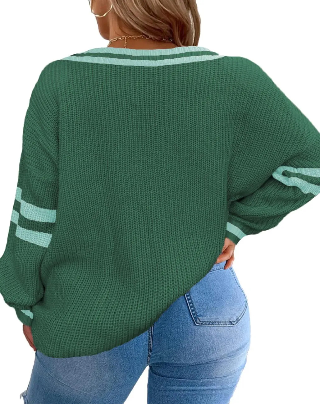 Plus-Size Sweaters for Women Long Sleeve Knit Pullover Sweaters 1XL-5XL