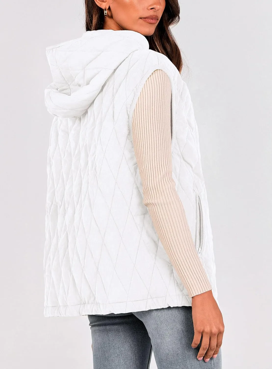 PRETTYGARDEN Women's 2025 Fall Spring Vest Casual Sleeveless Hooded Zip Up Jacket Trendy Winter Coat Outerwear