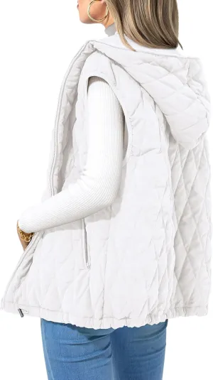 PRETTYGARDEN Women's 2025 Fall Spring Vest Casual Sleeveless Hooded Zip Up Jacket Trendy Winter Coat Outerwear
