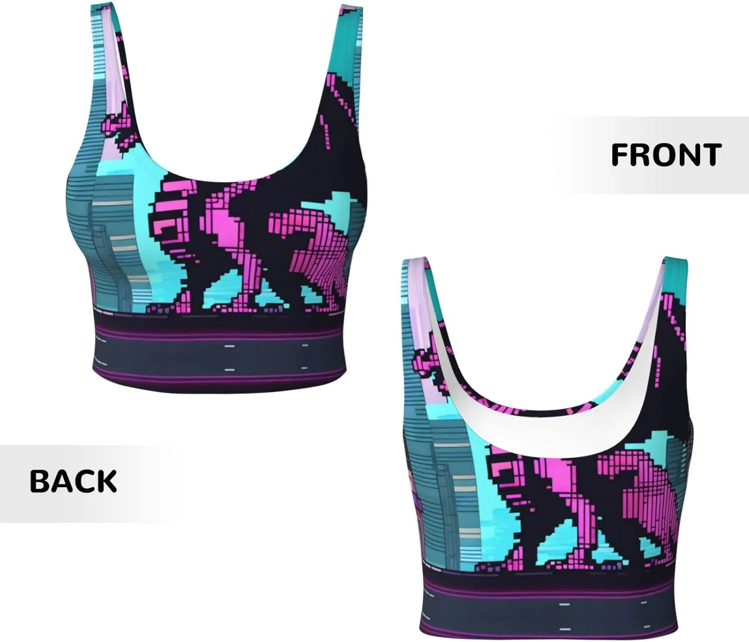 Purple Dragon Women's Sexy Sports Vest Sleeveless Athletic Gym T-Shirts Vest U-Shaped Back Quick Dry Top