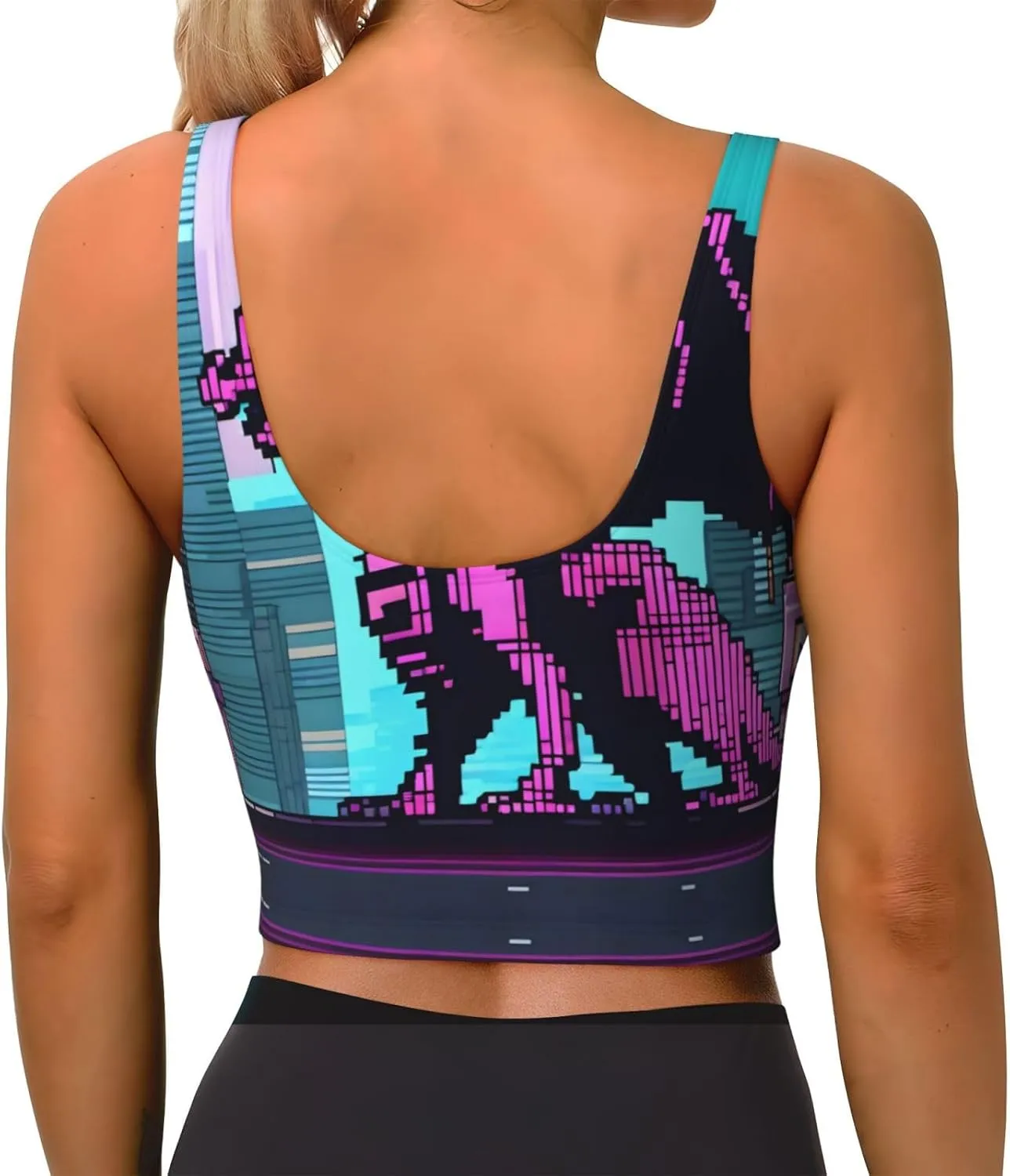 Purple Dragon Women's Sexy Sports Vest Sleeveless Athletic Gym T-Shirts Vest U-Shaped Back Quick Dry Top