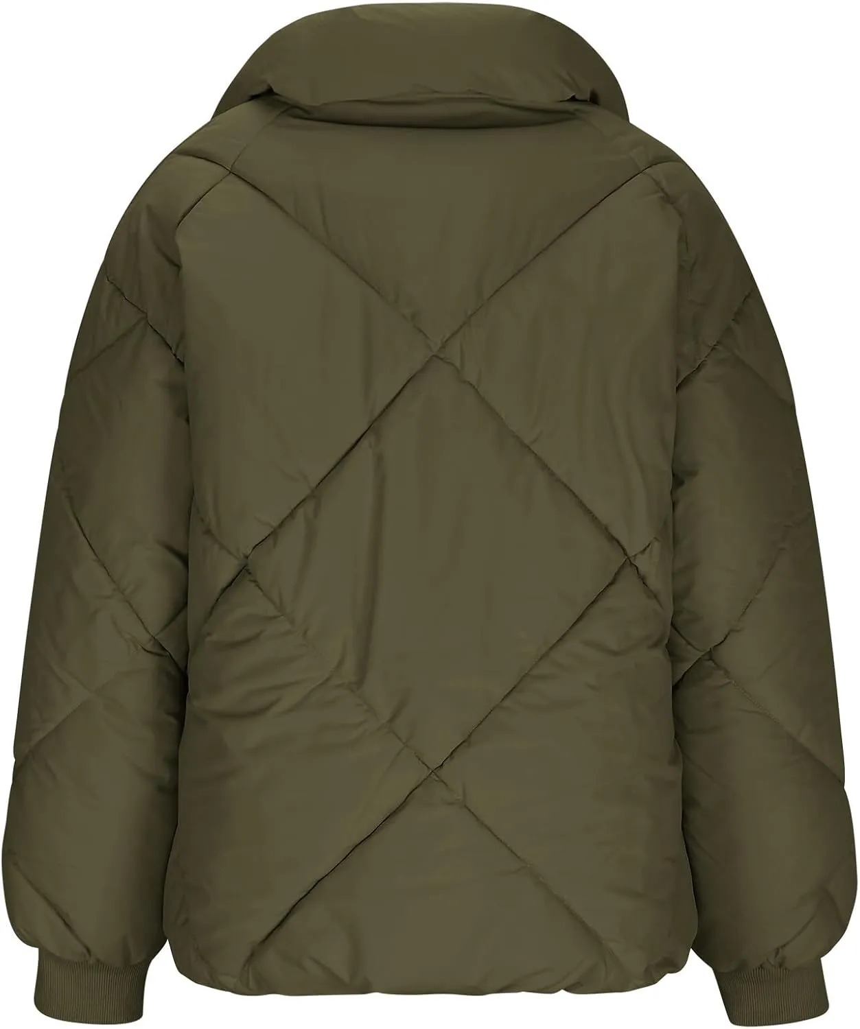 Quilted Jackets for Women 2024 Zip up Puffer Jacket Padded Down Jacket Warm Insulated Jackets Thermal Winter Coat