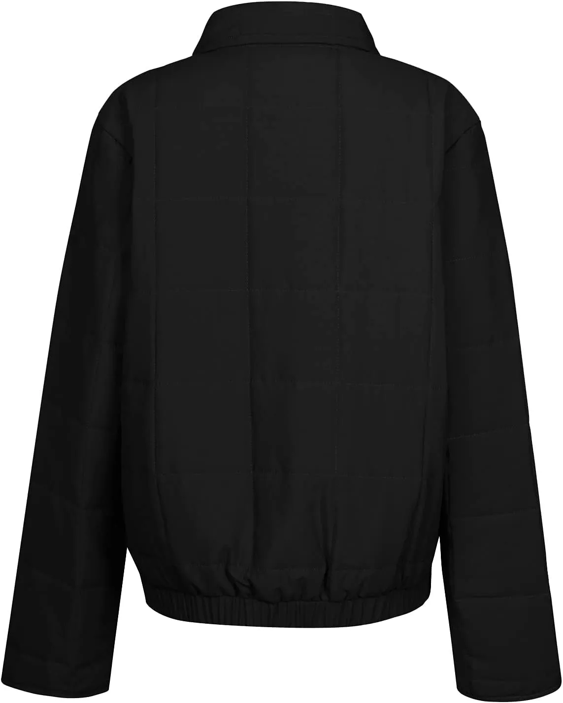 Quilted Jackets for Women Lightweight Dolman Sleeve Down Coats Zipper Padded Bomber Jackets Outwear with Pocket