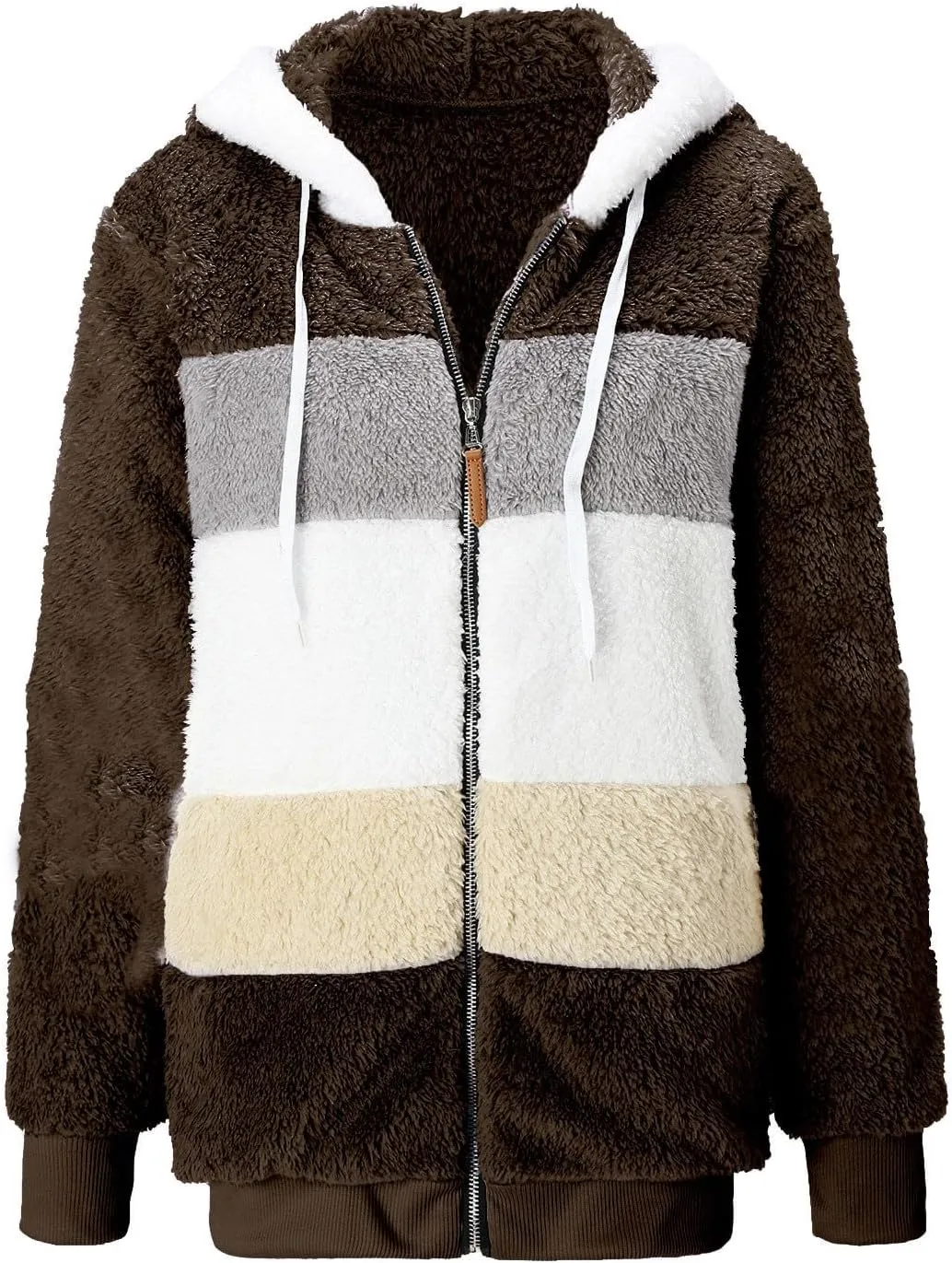 QWENTMTNTY Lightweight Winter Jackets for Women Plus Size Shaggy Jacket Camping Casual Winter Jackets Waterproof Sherpa