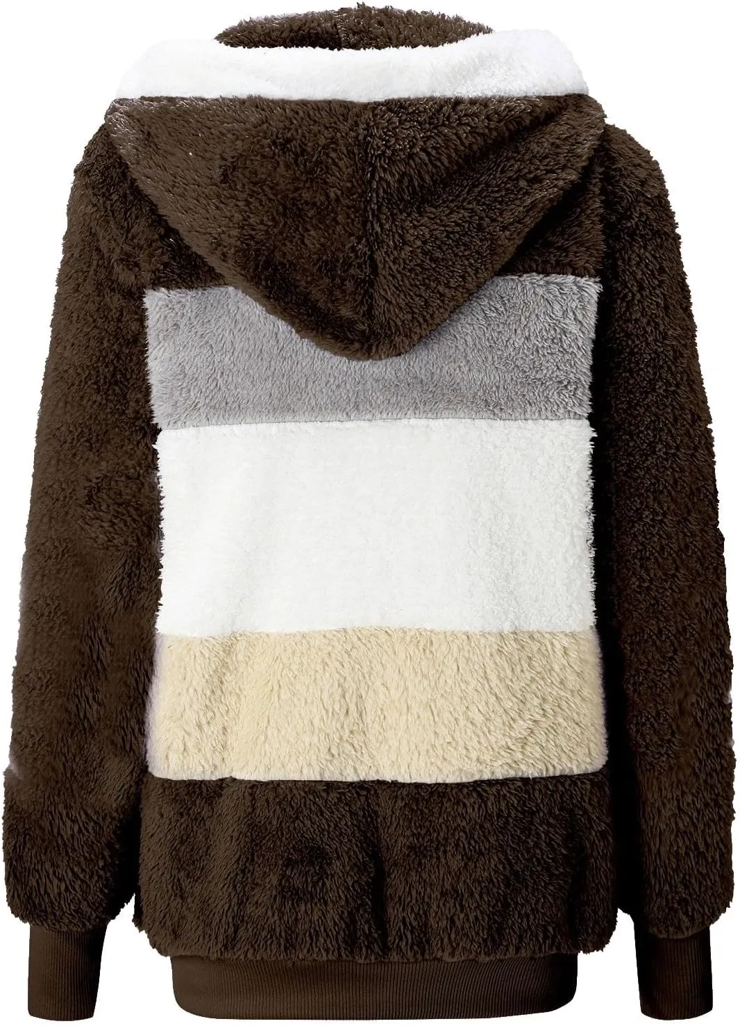 QWENTMTNTY Lightweight Winter Jackets for Women Plus Size Shaggy Jacket Camping Casual Winter Jackets Waterproof Sherpa