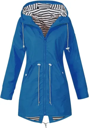 Rain Coat for Women Waterproof with Hood Lightweight Packable Raincoat for Hiking Outdoor Windbreaker with Pocket