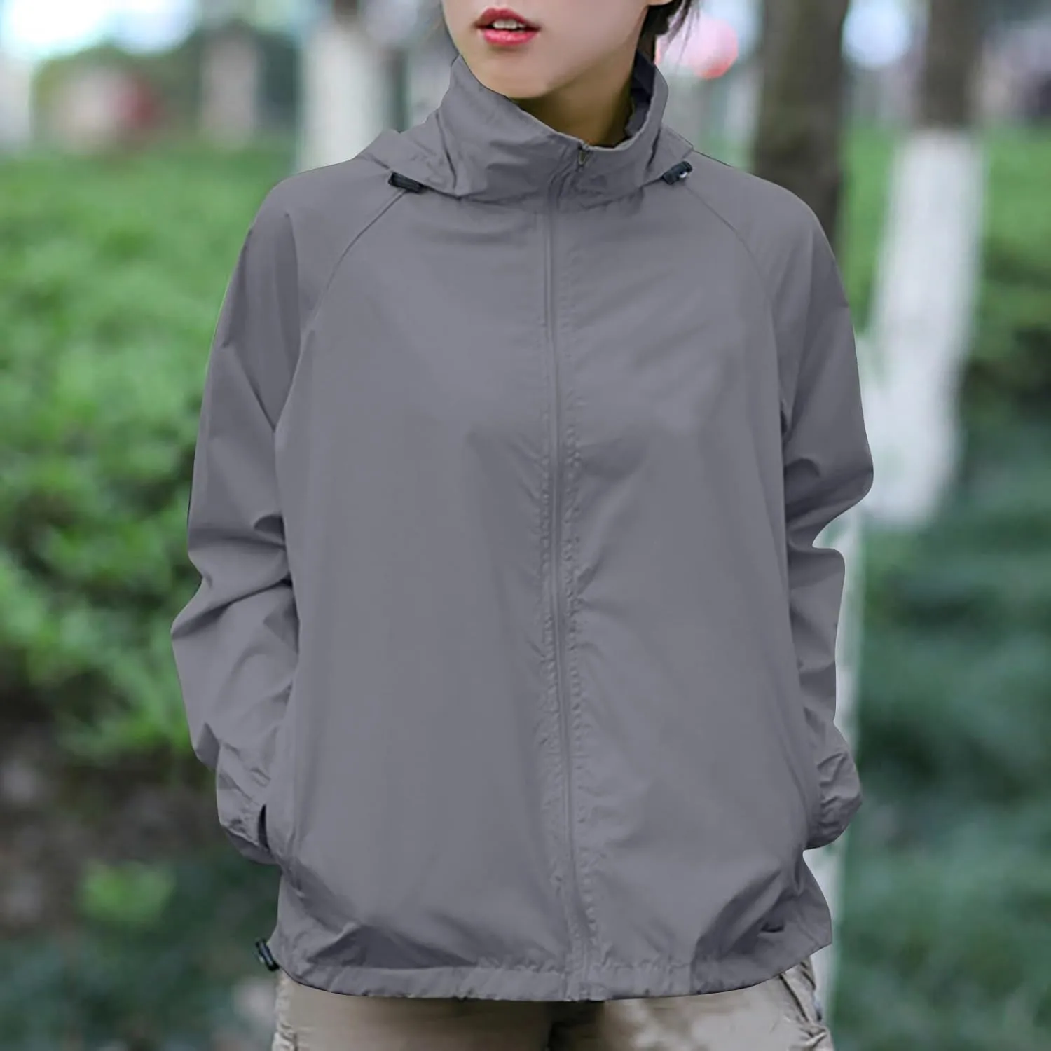 Rain Jacket Women Lightweight Hooded Raincoat Waterproof Windbreaker Jackets Packable Rain Coats with Pockets