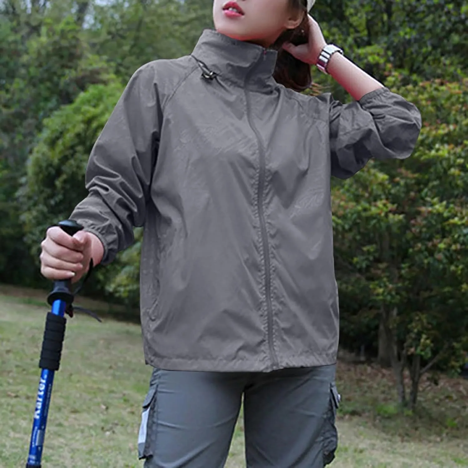Rain Jacket Women Lightweight Hooded Raincoat Waterproof Windbreaker Jackets Packable Rain Coats with Pockets