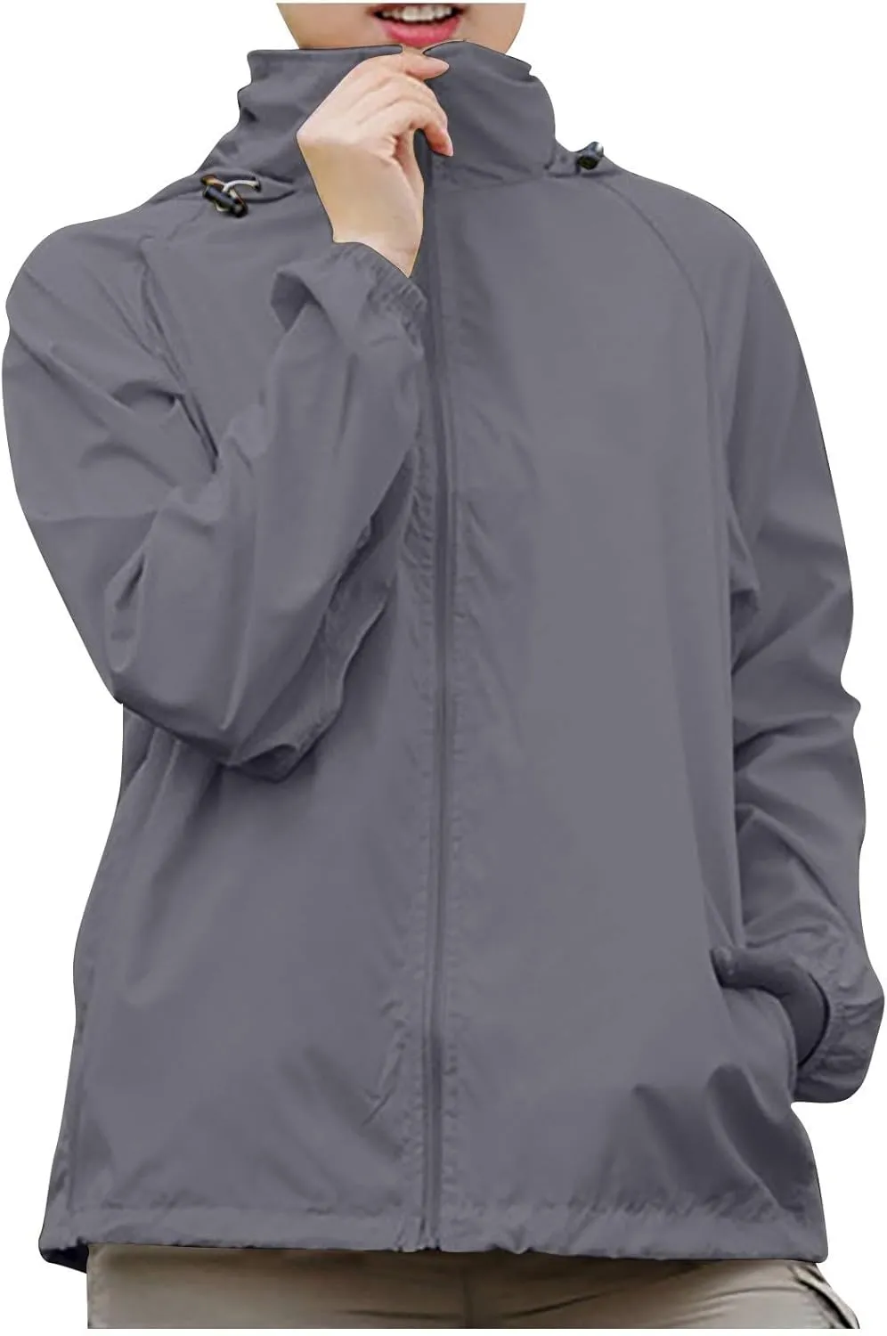 Rain Jacket Women Lightweight Hooded Raincoat Waterproof Windbreaker Jackets Packable Rain Coats with Pockets