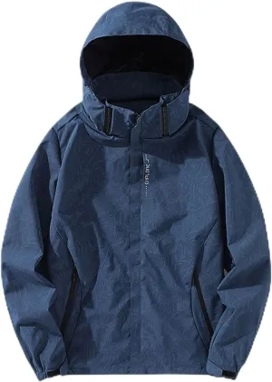 Raincoat for Men Lightweight Waterproof Outdoor Breathable Hiking Rain Jackets Camouflage Print Windbreaker Jackets