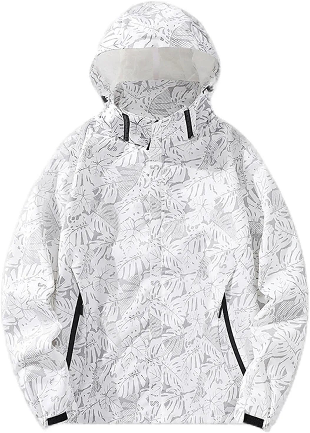 Raincoat for Men Lightweight Waterproof Outdoor Breathable Hiking Rain Jackets Camouflage Print Windbreaker Jackets