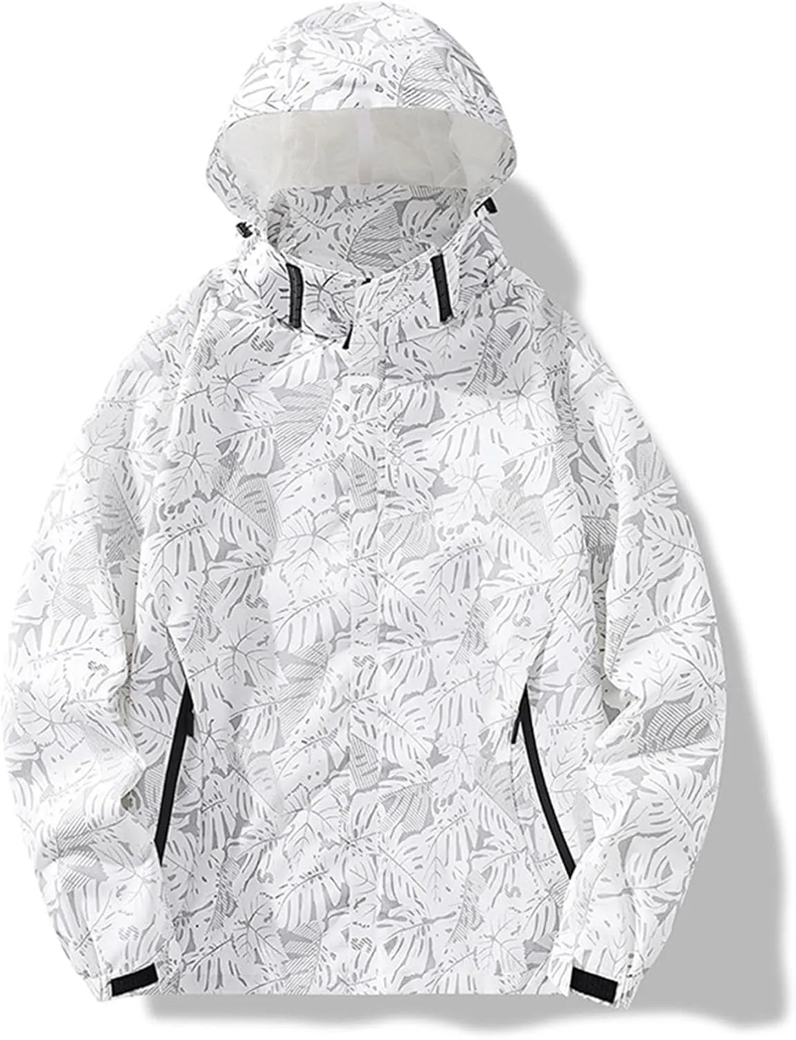 Raincoat for Men Lightweight Waterproof Outdoor Breathable Hiking Rain Jackets Camouflage Print Windbreaker Jackets