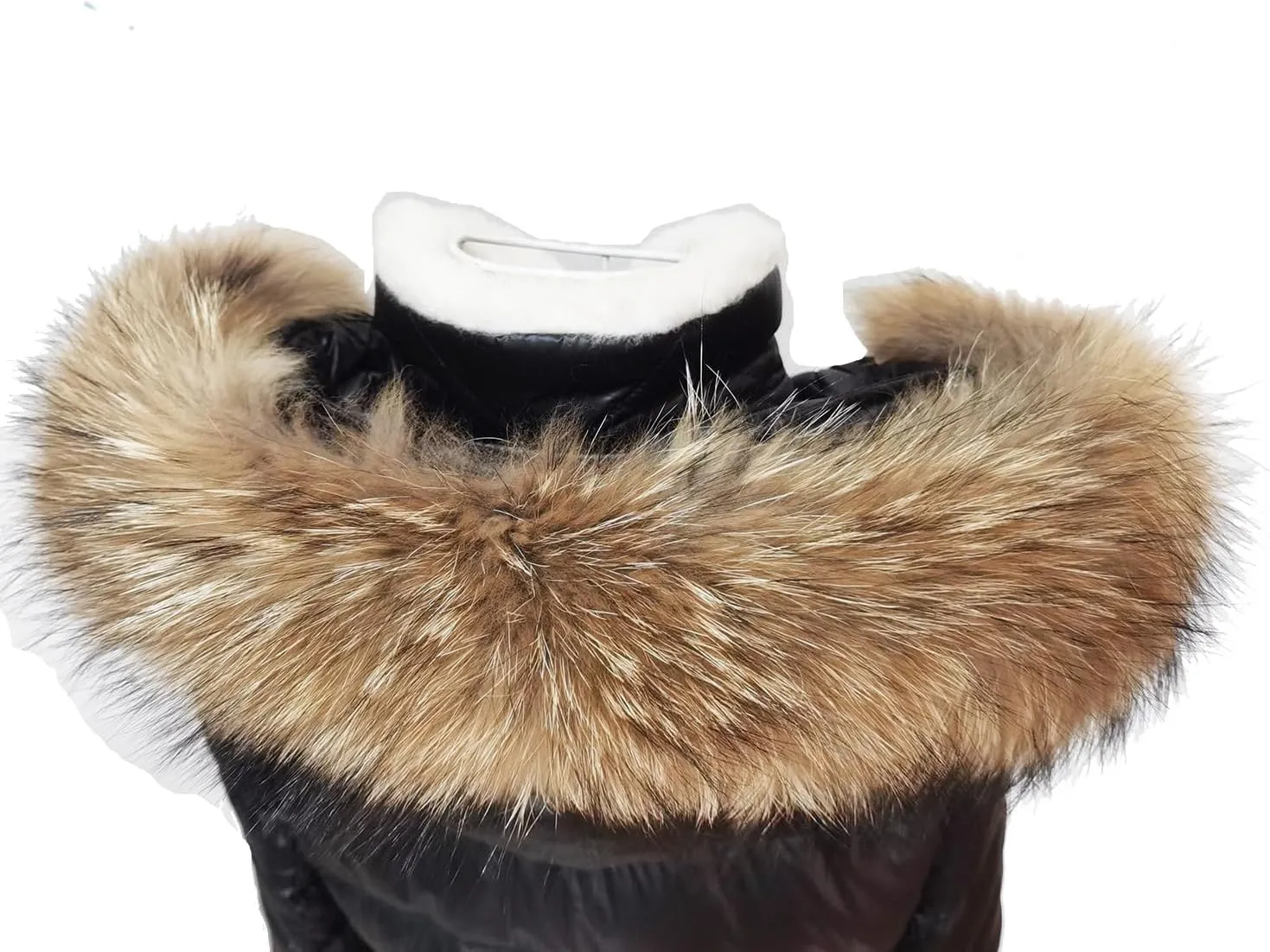 Real Pelts Collar Neck Warmer Scarf Raccoon Hair Collars Neck Wraps Hood Unisex