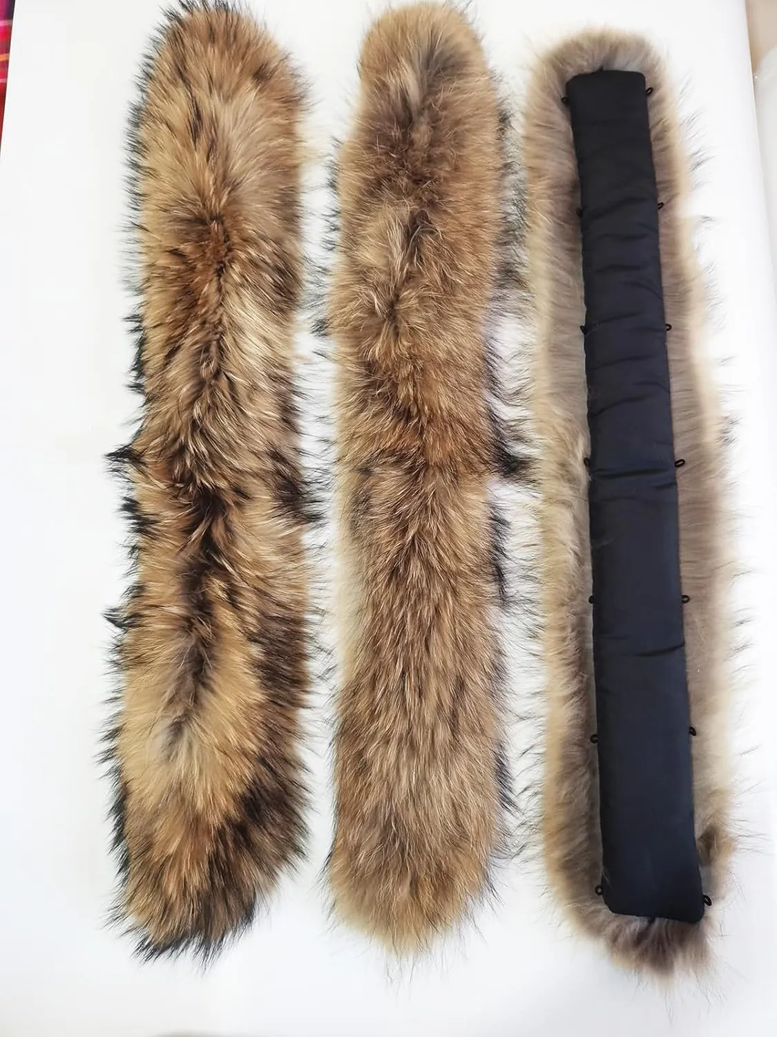 Real Pelts Collar Neck Warmer Scarf Raccoon Hair Collars Neck Wraps Hood Unisex