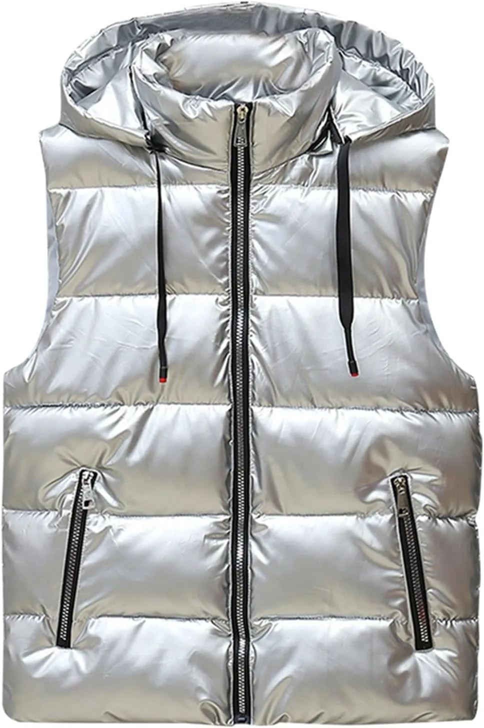 RTRDE Mens Winter Vests Outerwear Puffer Vest Sleeveless Jacket Zipper Outdoor Warm Water Resistant Coat Vest, M-4XL