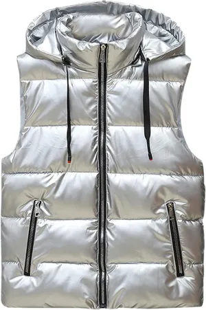 RTRDE Mens Winter Vests Outerwear Puffer Vest Sleeveless Jacket Zipper Outdoor Warm Water Resistant Coat Vest, M-4XL