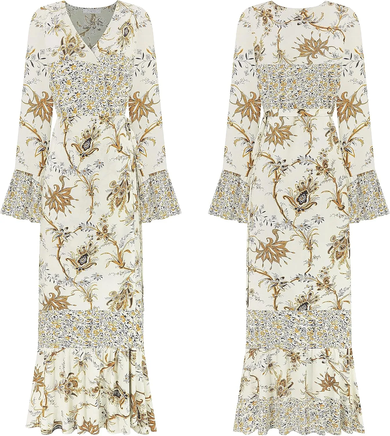 R.Vivimos Womens Summer Long Sleeve Cardigan Sexy Maxi Dresses