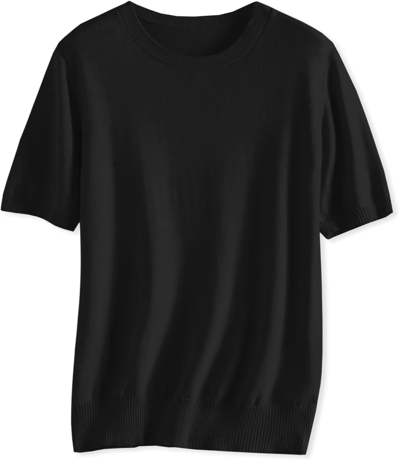 SANGTREE Women's Short Sleeve Sweaters Crew Neck Pullover Tops Summer Sweaters for Women