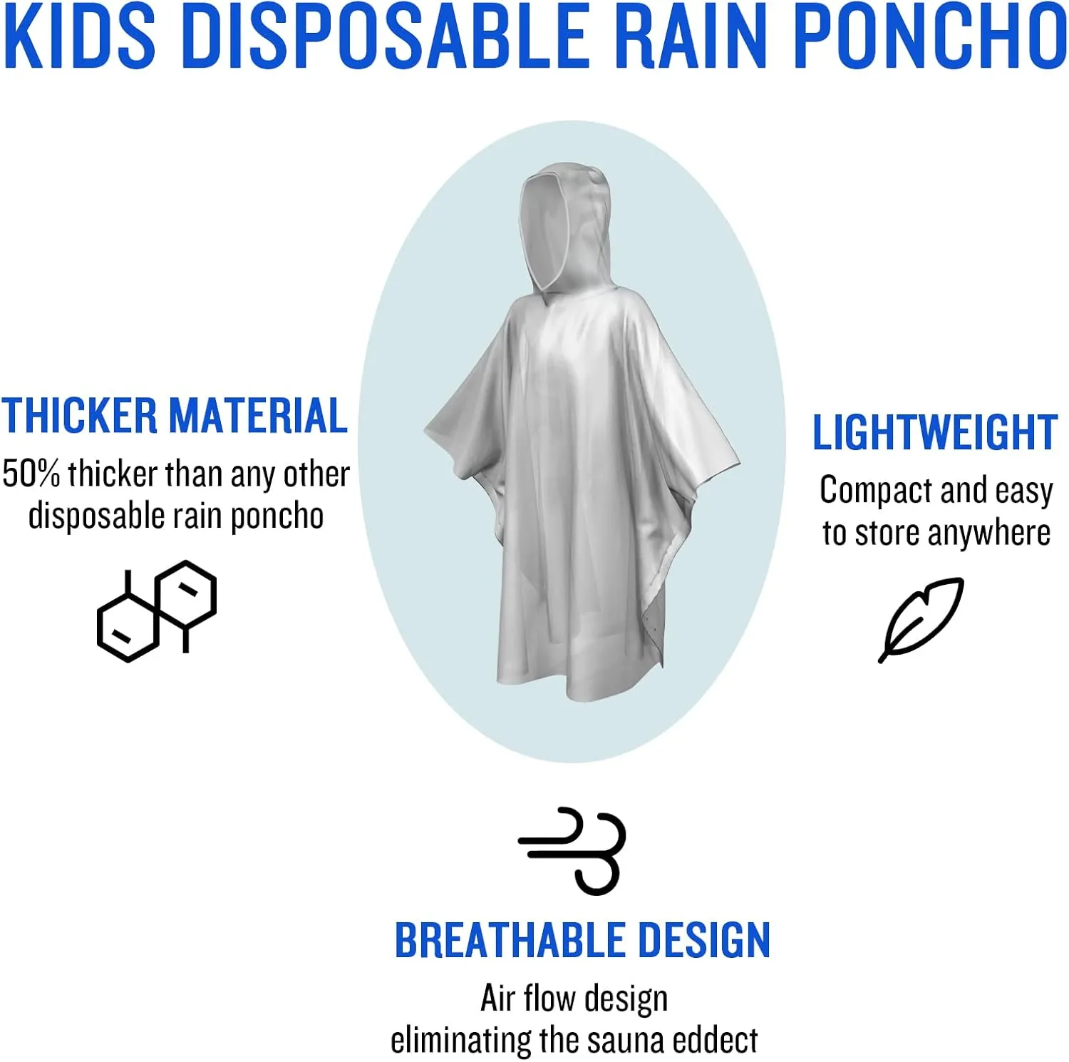 SaphiRose Disposable Rain Ponchos Emergency Clear Poncho