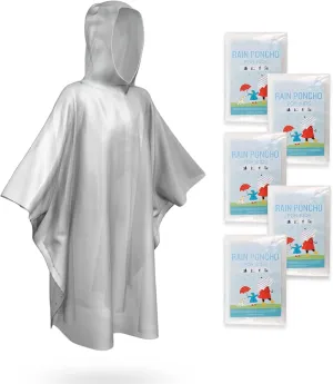 SaphiRose Disposable Rain Ponchos Emergency Clear Poncho