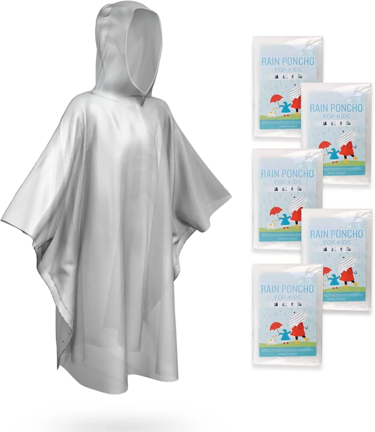 SaphiRose Disposable Rain Ponchos Emergency Clear Poncho