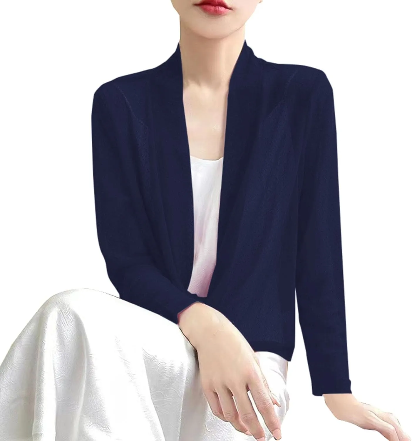 SHAOBGE Womens Winter Coats Women's Long Sleeve Ice Silk Knit Skirt V Neck Cardigan Womens Cardigan