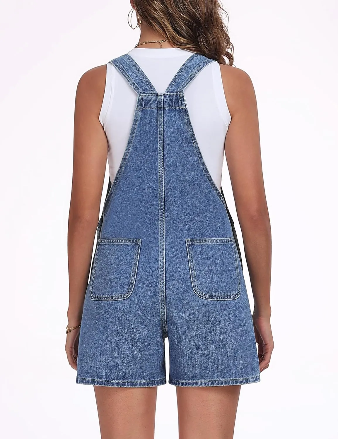 Skirt BL Denim Overall Shorts for Women Casual Adjustable Straps Bib Jean Short Overalls Shortalls with Pockets Summer