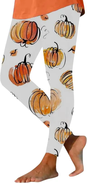 Slim Fitness Running Halloween Legging Women's Autumn Winter Halloween Blood Printed Warm Holiday Bottoms Casual