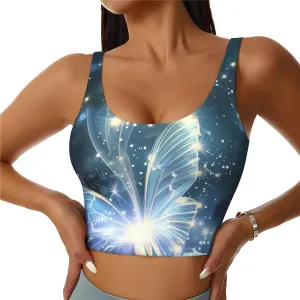 Starlight Butterfly Women's Sexy Sports Vest Sleeveless Athletic Gym T-Shirts Vest U-Shaped Back Quick Dry Top