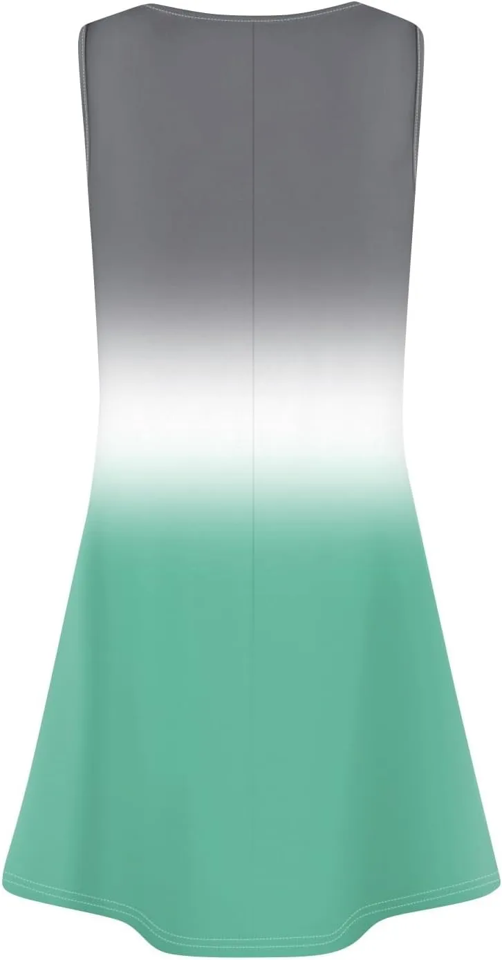 Summer Dresses for Women 2025 Beach Vacation Spring Clothes Sleeveless Round Neck Folds Casual Sun Dress